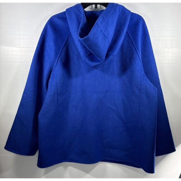 Banana Republic Double-Face Hoodie Jacket Wool Blend Voltage Blue Large Petite - Picture 3 of 9